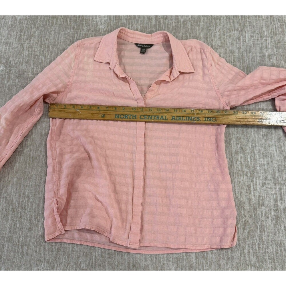 Tommy Bahama Top Womens  button up size large Pink Long Sleeve Cotton - Picture 5 of 10